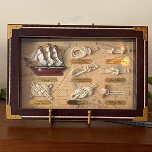 Cutty Lark 1869 Ship Nautical Knots Shadow Box Display 13"×9"